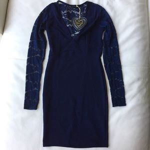 Club L Navy Dress with lace back
